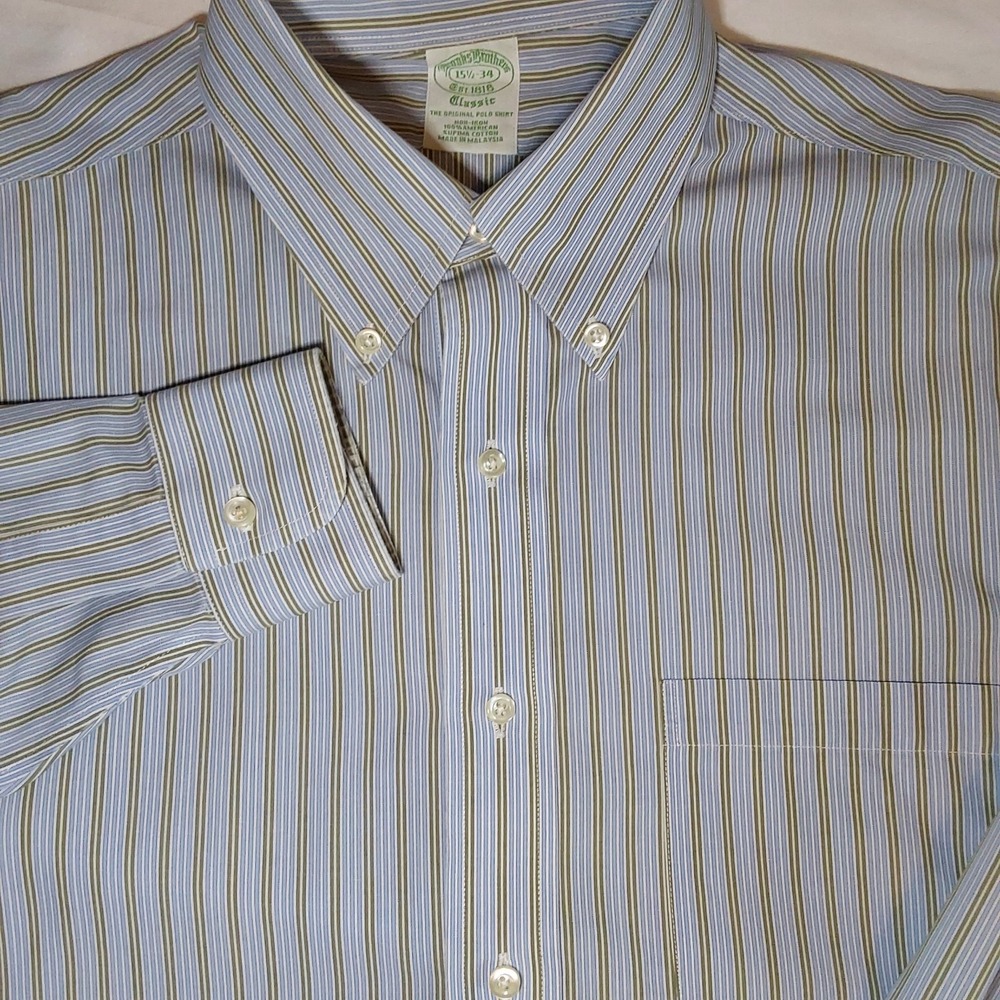 Brooks Brothers Men's 15 1/2-34 Classic Original Polo‎ Button Down Dress Shirt